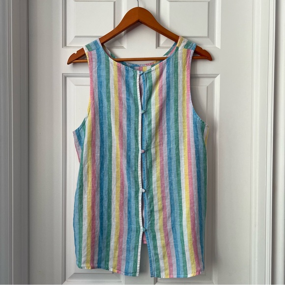Lord & Taylor Striped Sleeveless Top - Picture 4 of 6